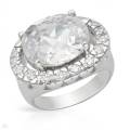 14.71ctw CubicZirconia Dress Ring in 925 Sterling Silver- Size 8