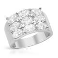 4.45ctw Oval CZ Cluster Ring in 925 Sterling Silver- Size 8