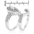 3.35ctw CZ Marquise Halo Split Set in Silver- Size 6/ 9