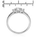 0.80ctw CZ Trilogy Ring in Silver- Size 5.5/6.5