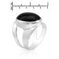 Black Onyx Ring in Silver- Size 9