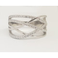 Entwined twist CZ Band - Size 7