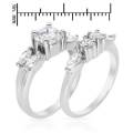 3.55ctw CubicZirconia Wedding Set in 925 Sterling Silver- Size 7