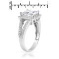 3.32ctw CubicZirconia Ring in Silver- Size 7.5
