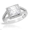 3.32ctw CubicZirconia Ring in Silver- Size 7.5
