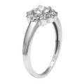 CZ Flower Style Ring in Silver- Size 6