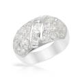 Clear Multi Cut Cubic Zirconia Dress Ring in 925 Sterling Silver- Size 7/8