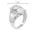 4.85ctw CZ Trilogy Ring in Sterling Silver- Size 6