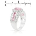 Clear and Pink Cubic Zirconia Dress Ring in 925 Sterling Silver- Size 8
