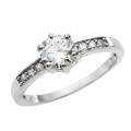 925 Sterling Silver 2.10ctw Cubic Zirconia Dress Ring- Size 6, 7