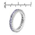 2.70ctw Natural Tanzanite Eternity Band in Silver- Size 7
