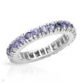 2.70ctw Natural Tanzanite Eternity Band in Silver- Size 7