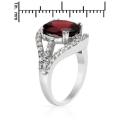 Garnet and Topaz halo ring in Silver- Size 6