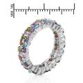 925 Sterling Silver 6.90ctw Cubic Zirconia Eternity Band- Size 4.5