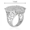 8.50ctw CZ Cluster Ring in Silver- Size 6