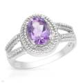 1.24ct Amethyst Ring in Silver- Size 7/ 8
