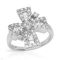 2.75ctw CZ Cross Ring in 925 Sterling Silver- Size 6