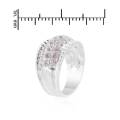 Pink Cubic Zirconia Dress Ring in 925 Sterling Silver- Size 7