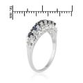0.7ctw Natural Sapphire band in Silver- Size 7