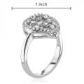 1.50ctw CZ Cluster Silver Ring in Silver- Size 6.5/ 7