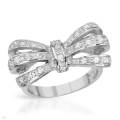 0.50ctw CZ Bow Dress Ring in 925 Sterling Silver- Size 8