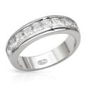 2.70ctw Princess CZ Half Eternity Band in Silver- Size 8
