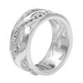 Crystal Infinity Broad Band in Silver- Size 7