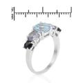 2.86ctw Amethyst/ Sapphire/ Topaz Ring in Silver- Size 6