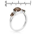 1.63ctw Topaz and Diamond Ring in  Silver- Size 6.5