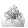Simulated Diamond Vintage Ring in Silver -Size 9