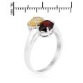 3.12ctw Natural Garnet and Citrine Ring in 925 Sterling Silver- Size 8