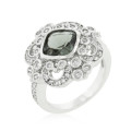 Smokey and Clear CubicZirconia Filigree Ring- Size 6, 9, 10