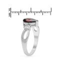 1.28ctw Garnet Ring in Silver- Size 7