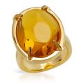 Gold plated Simulated Citrine Ring- Size 5.5/6/7