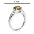 1.37ctw Natural Citrine and Topaz Silver Ring- Size 8