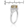 Oval Citrine and Topaz Ring in Silver- Size 8