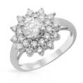 3.85ctw CubicZirconia Engagement Ring in 925 Sterling Silver- Size 5.5/7