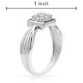 0.35ctw CZ Cluster Ring in Silver- Size 5.5