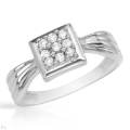 0.35ctw CZ Cluster Ring in Silver- Size 5.5