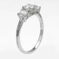 1.75ctw CZ Trilogy Ring in Silver- Size 6.5, 7
