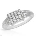 1.60ctw CZ Cluster Ring in Silver- Size 7