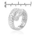 0.81ctw CZ Cross-over style band in Silver- Size 8