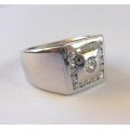 0.73ct CZ Men`s Ring in 925 Sterling Silver- Size 11