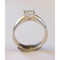 0.75ct CZ Solitaire Ring in Silver- Size N