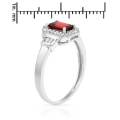 1.12ctw Garnet and CZ Promise Ring in Silver- Size 7