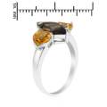 Brown Topaz and Citrine Ring in Silver- Size 7