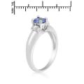 0.51ctw Natural Diamond and Sapphire Ring in Silver- Size 7