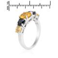 2.31ctw Citrine and Sapphire band in Silver- Size 8