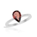 1.23ctw Natural Garnet Ring in Silver- Size 7