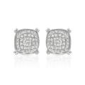 0.46ctw Diamond Cluster Stud Earrings in Silver